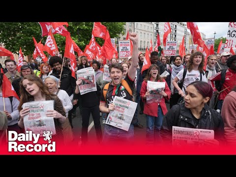 Thousands gather for anti-austerity demonstration in London to protest against spending cuts