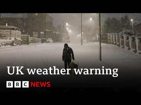 Heavy snow causes travel disruption across UK as weather warnings remain in place | BBC News